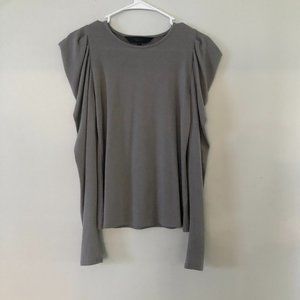 Grey Puff Long Sleeve Blouse